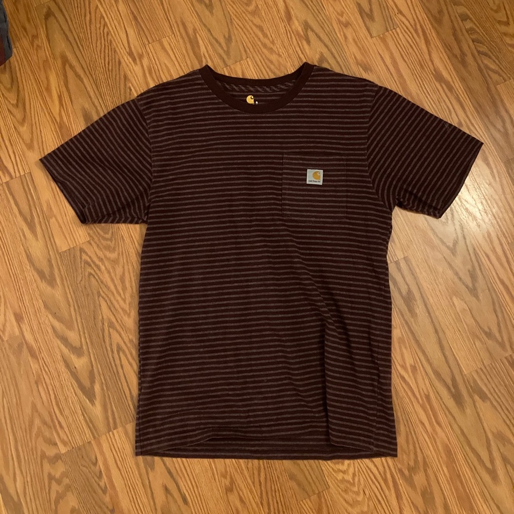 Carhartt Burgundy striped t-shirt